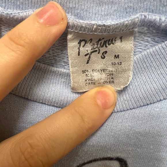 Vintage 1980s Kids size 10-12 Ghostbuster Airbrushed Baby Blue sweatshirt - Picture 6 of 6